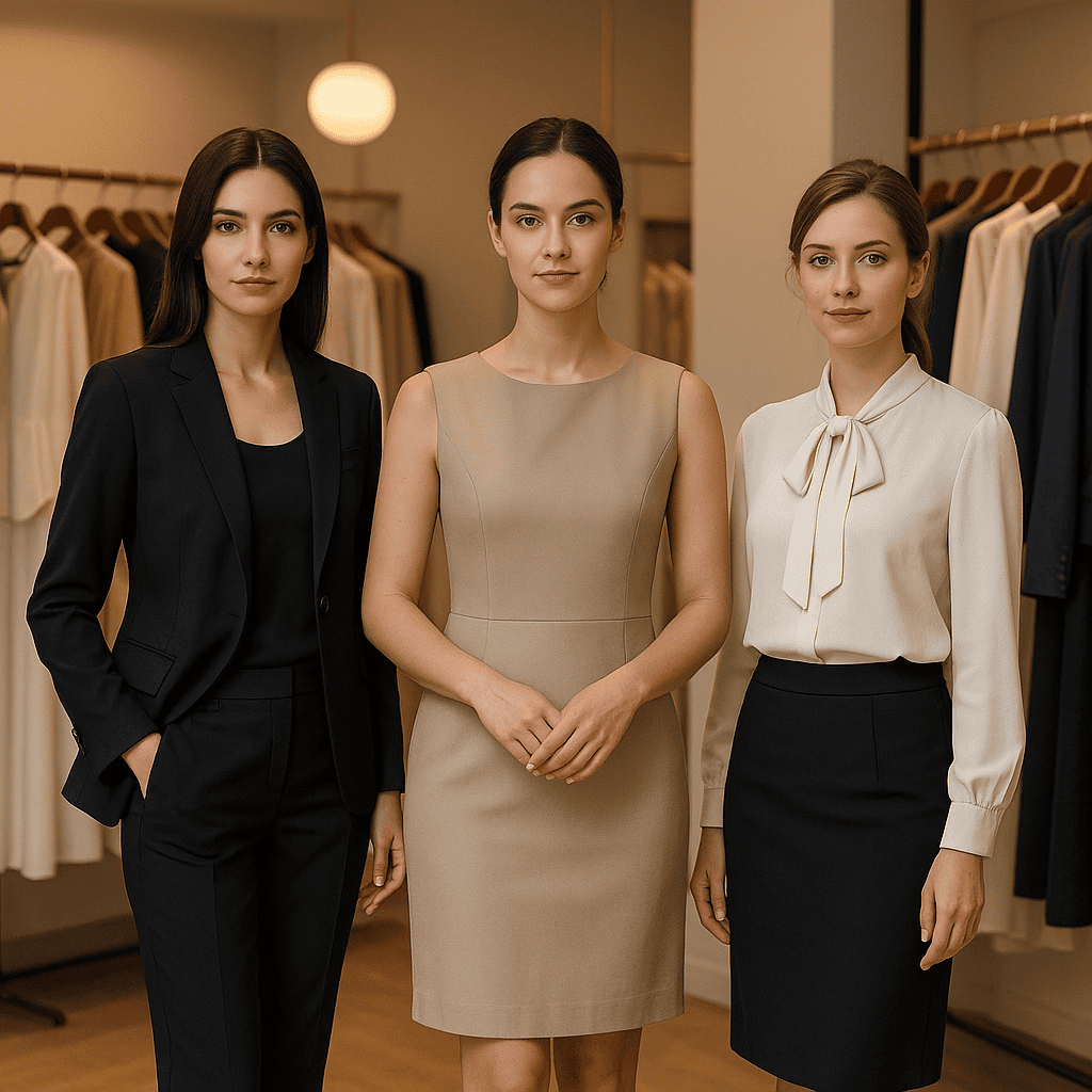 Uniforme para vendedora de loja de roupa