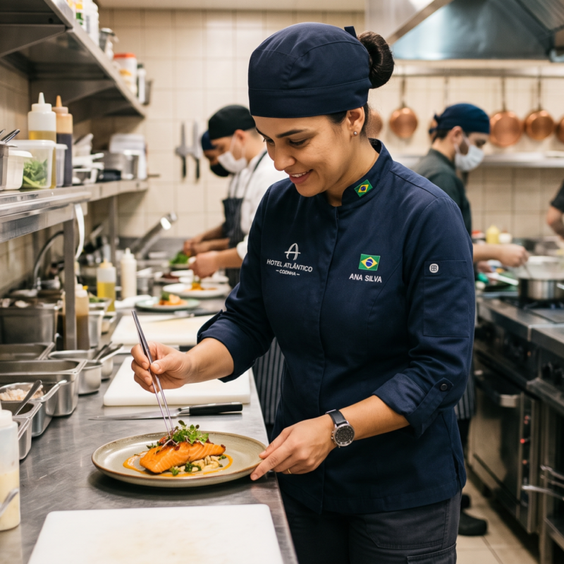 Uniforme de cozinha feminino
